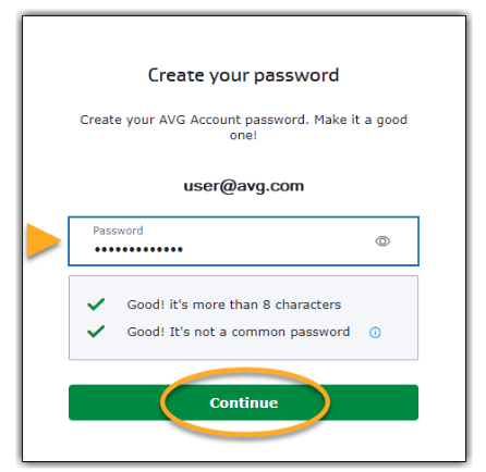 Create Secure Password Screen